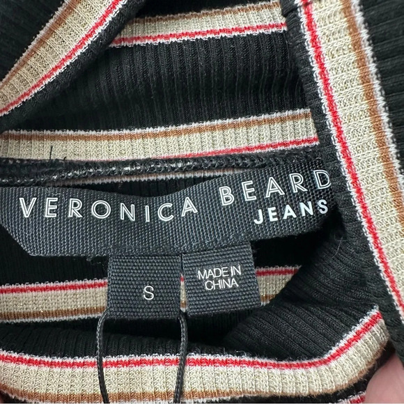 NWT VERONICA BEARD Cedar Striped Ribbed Jersey Turtleneck SZ S - Picture 4 of 7